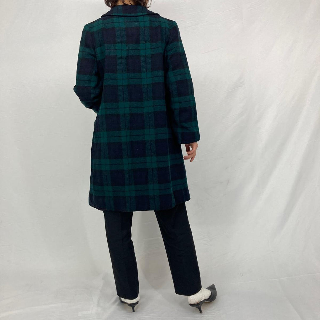 70'S Pendleton Check Pattern Wool Long Coat Women's S Vintage / eaa303347