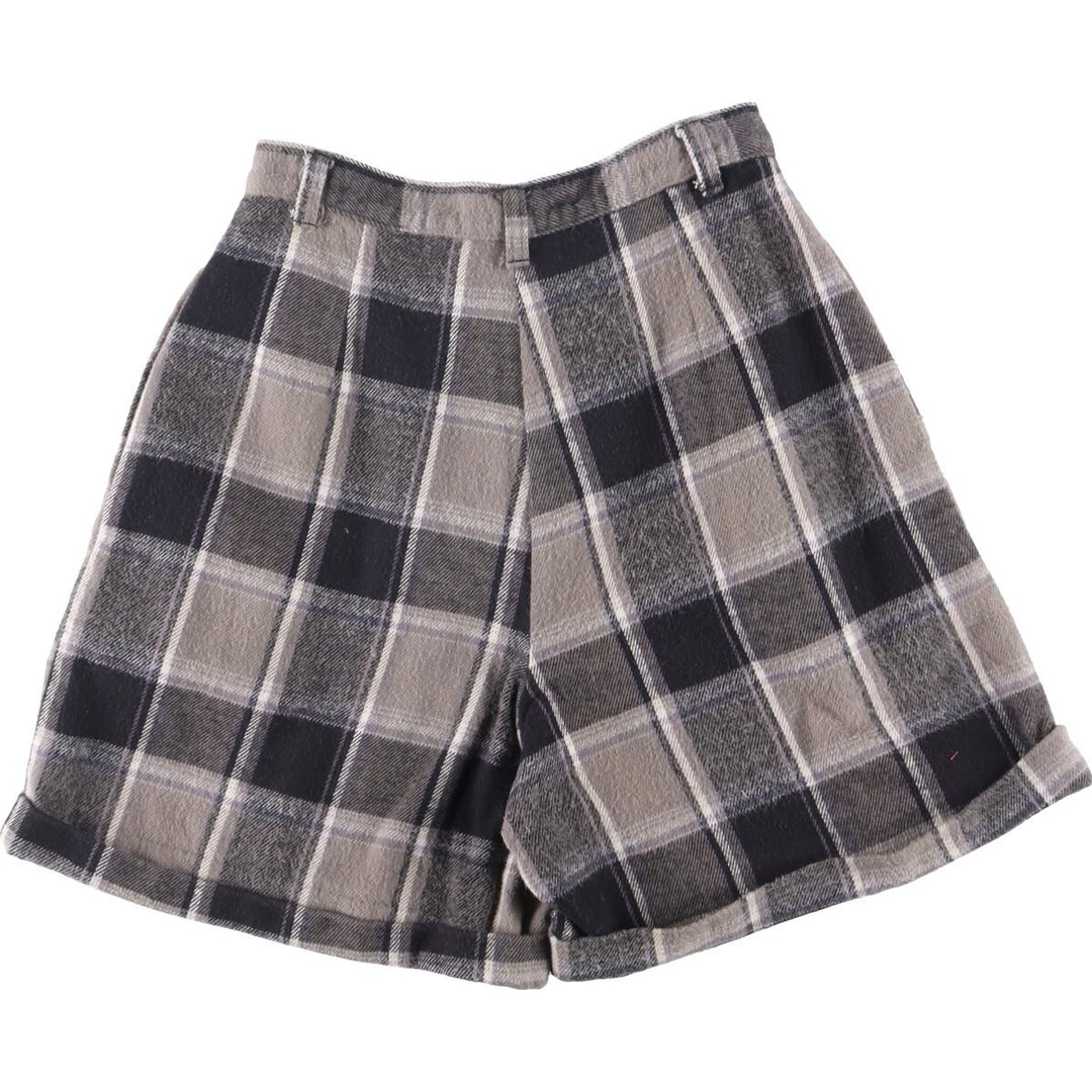 SKOOZI Check Pattern Cotton Shorts Short Pants Made in USA Women's L /eaa309213