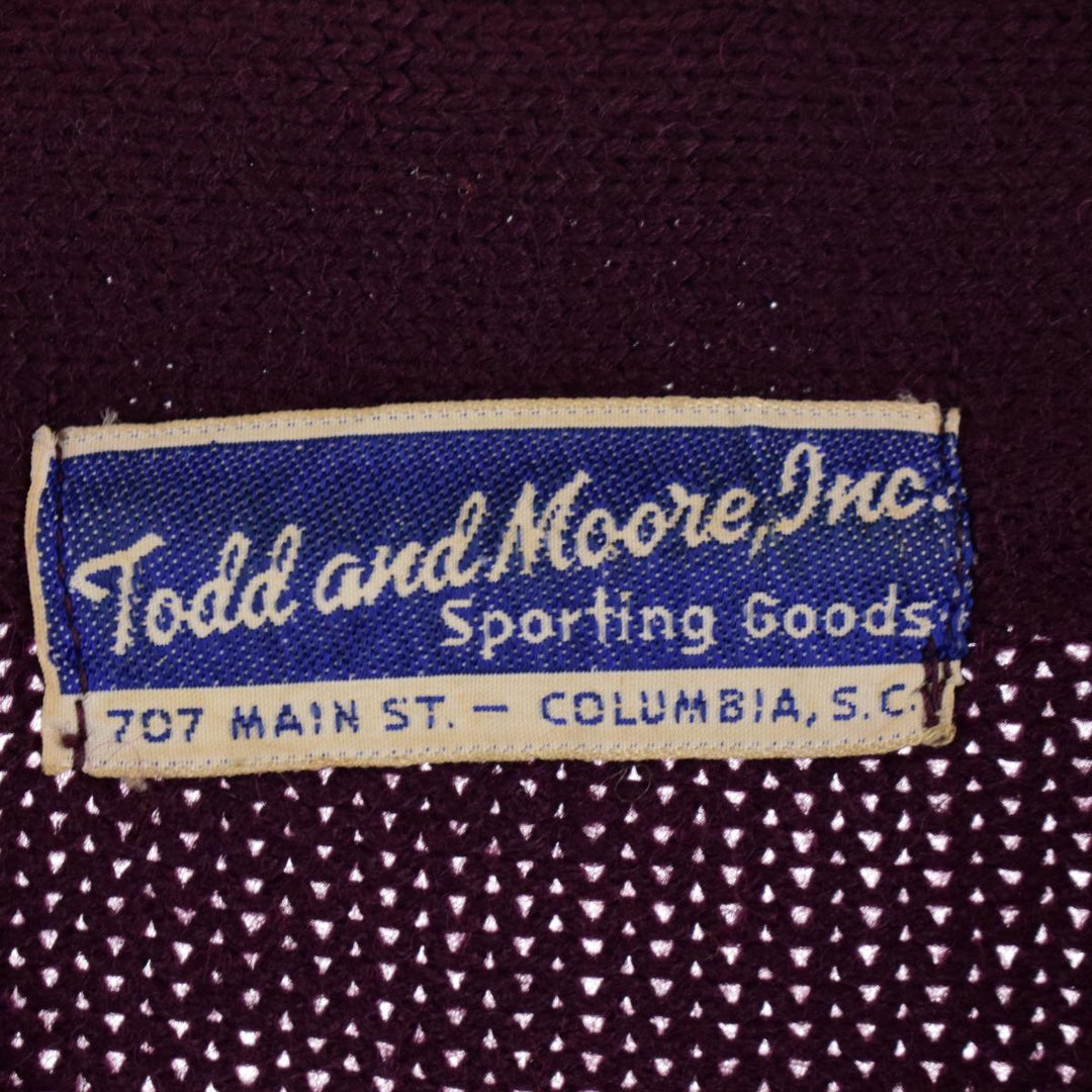 50s-60'S Todd and Moone,inc Acrylic Lettered Knit Cardigan Men's S Vintage /eaa310858