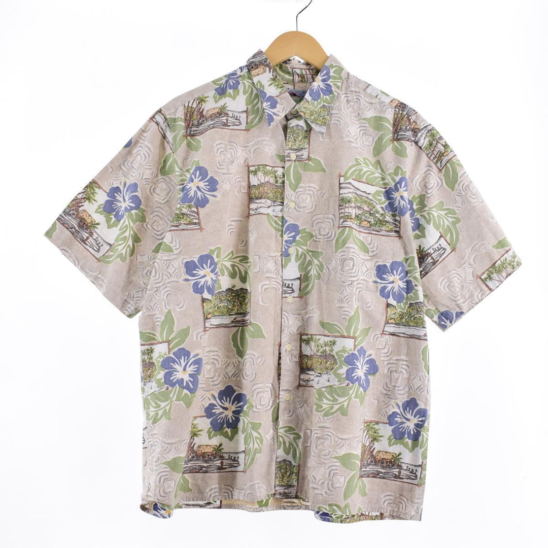 80s~90'S Reyn Spooner Diamond Head Tag All-Over Hibiscus Pattern Hawaiian Aloha Shirt Made in Hawaii Men's L /eaa316307