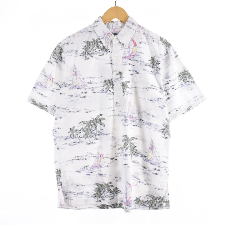 90'S Reyn Spooner Bikini Tag All-Over Seersucker Pullover Button-Down Hawaiian Aloha Shirt Men's Medium /eaa316786