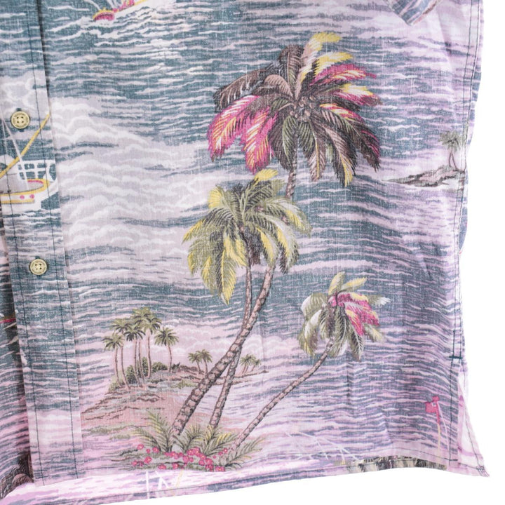 Reyn Spooner COMMEMORATIVE CLASSICS All-over Palm Tree Pattern Button-Down Hawaiian Aloha Shirt Made in Hawaii Men's XL /eaa316787