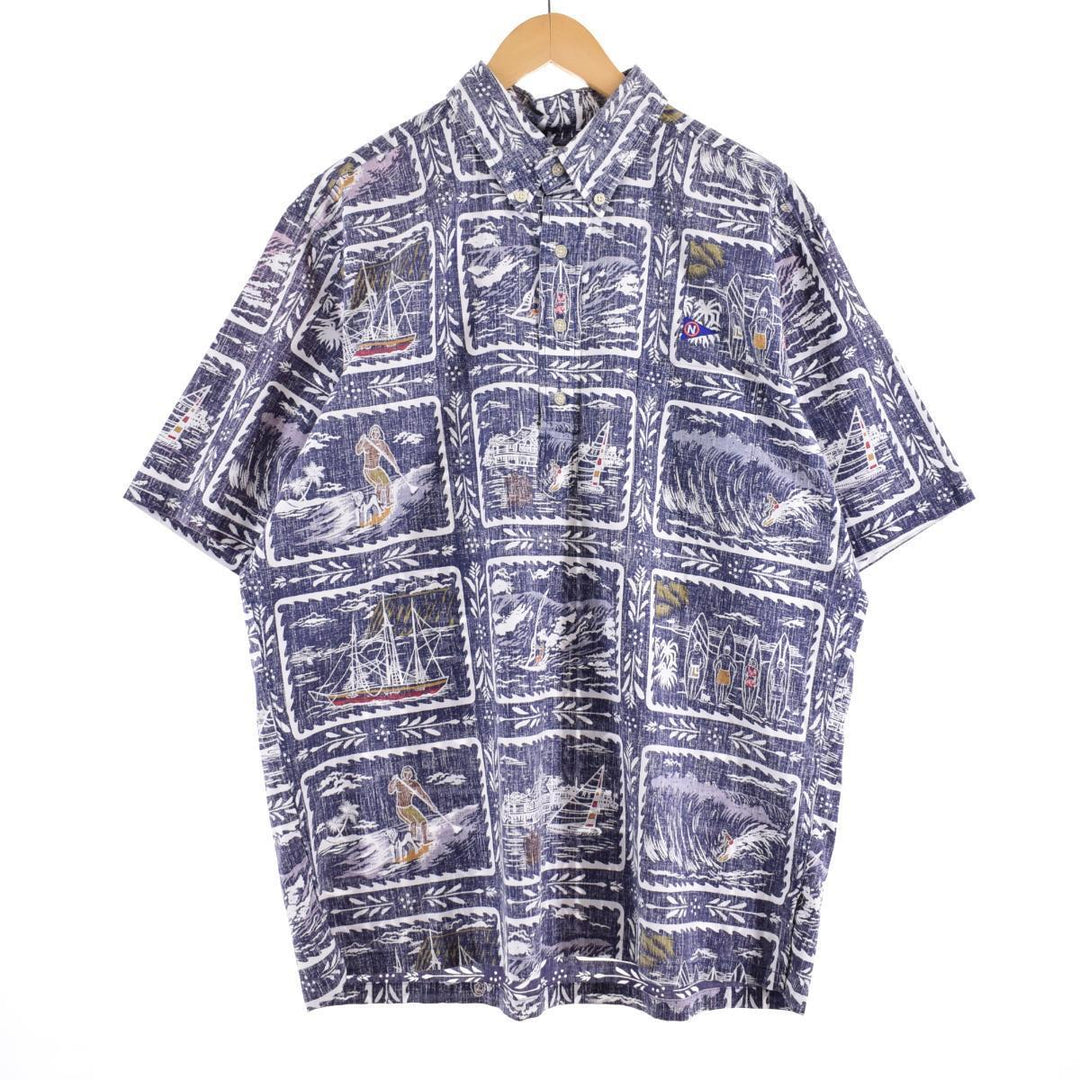 Reyn Spooner All-over Print Pullover (Half Button) Button-down Hawaiian Aloha Shirt Men's L /eaa318785