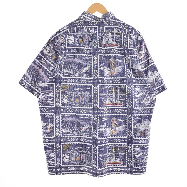 Reyn Spooner All-over Print Pullover (Half Button) Button-down Hawaiian Aloha Shirt Men's L /eaa318785