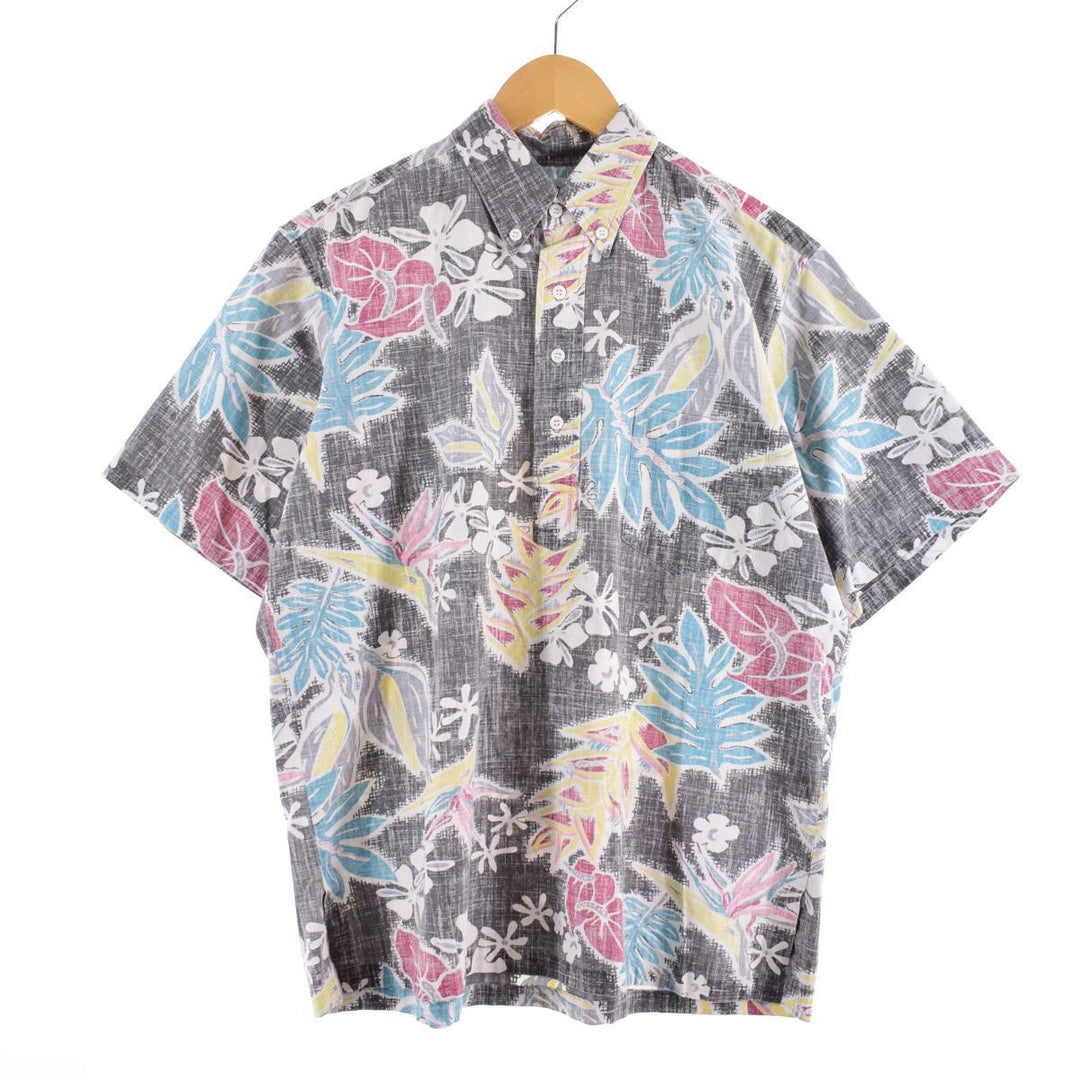 90'S Reyn Spooner Swimsuit Tag All-Over Print Pullover (Half Button) Button-Down Hawaiian Aloha Shirt Men's M /eaa318786