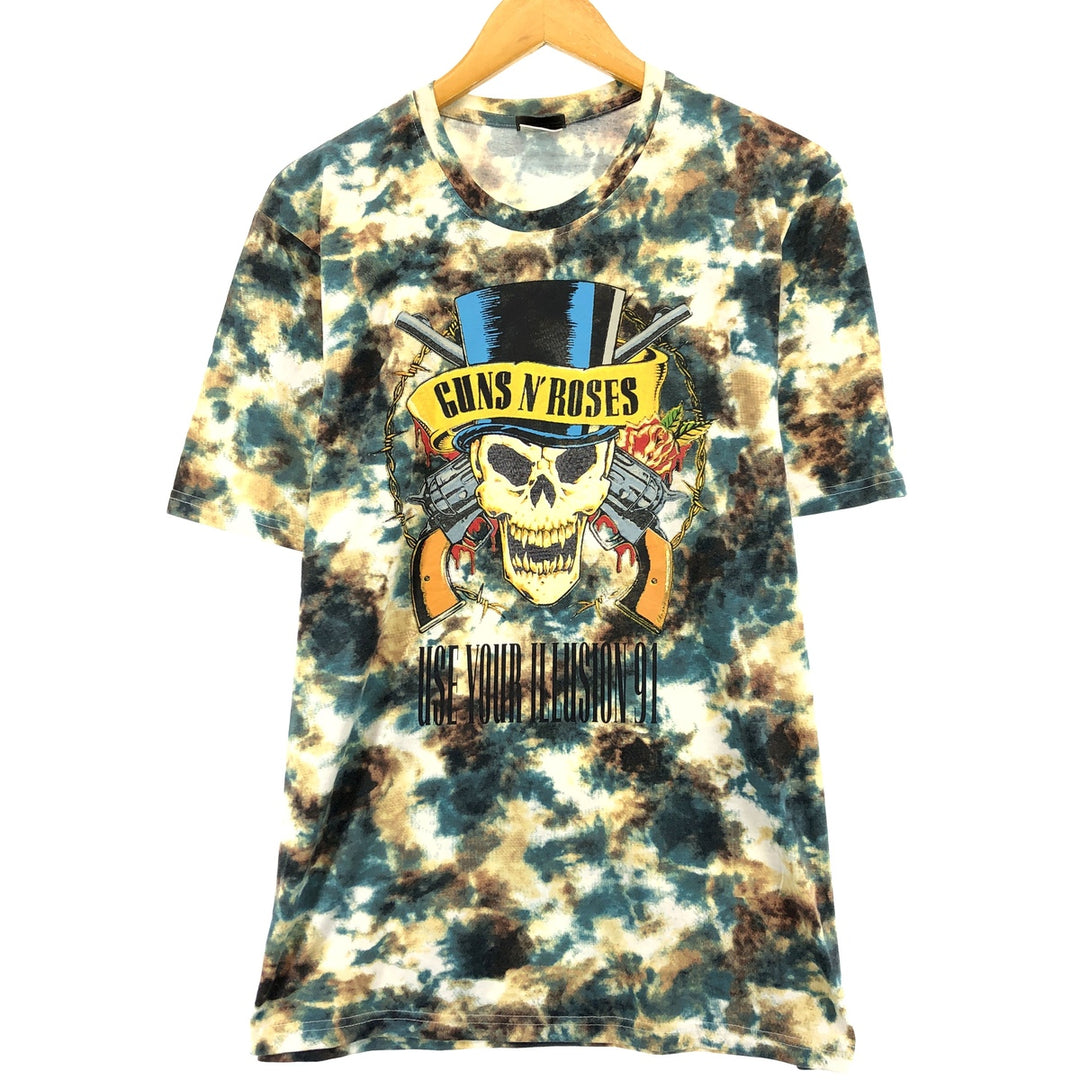 GUNS N' ROSES Guns N' Roses all-over print band T-shirt, band T, men's L /eaa320082