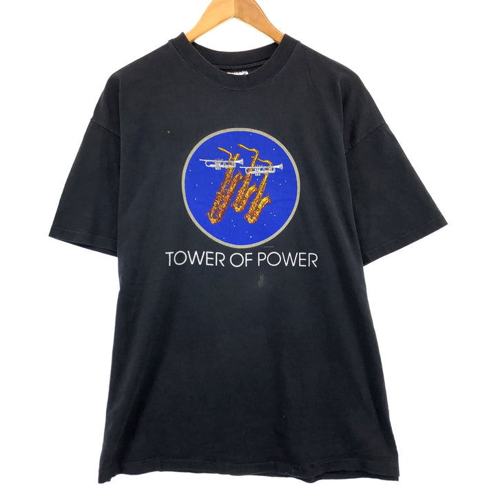 90'S Hanes TOWER OF POWER Band T-Shirt, Made in USA, Men's XL, Vintage /eaa320209