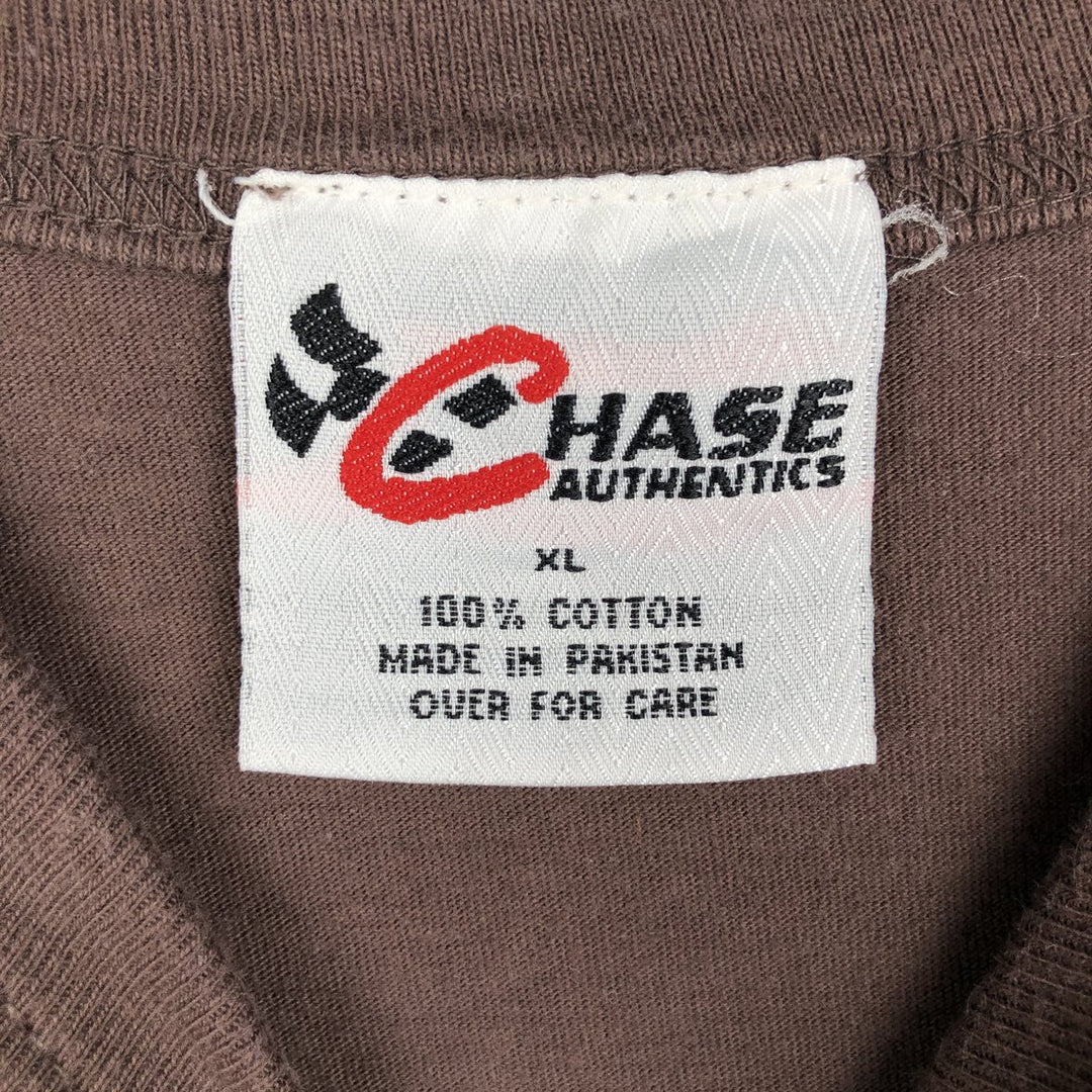 90s-00'S CHASE NASCAR Motorcycle T-shirt, Men's XL size cotton brown type Vintage Second Hand