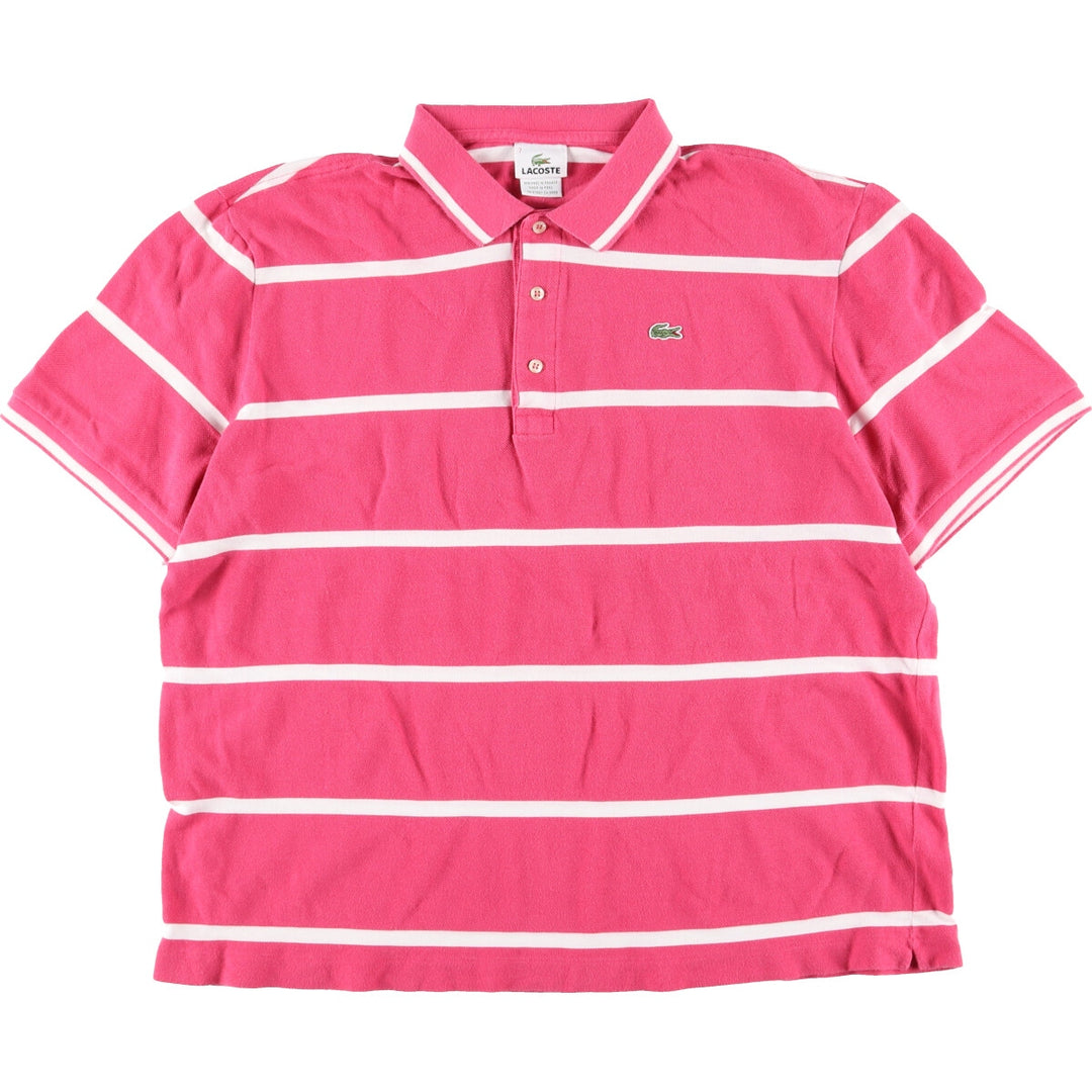 Lacoste LACOSTE French design short sleeve striped polo shirt size 7 men's L /eaa320736