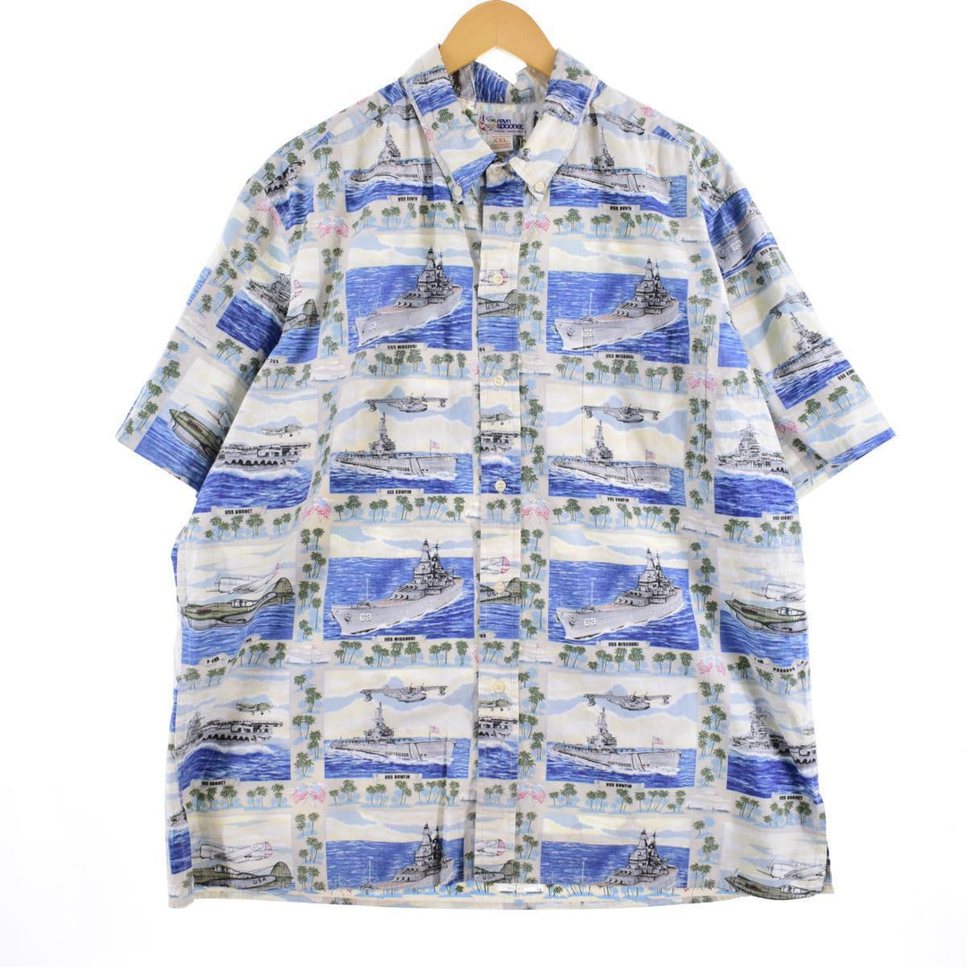 90'S Reyn Spooner Swimsuit Tag Bikini Tag All-Over Landscape Pattern Button-Down Hawaiian Aloha Shirt Made in Hawaii Men's XL /eaa321146