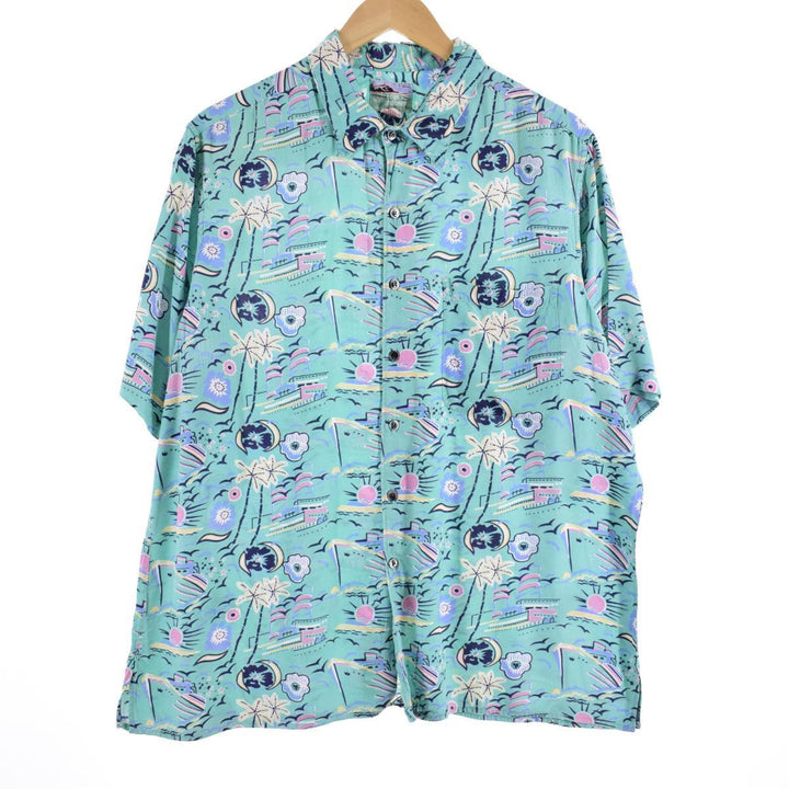 80s-90'S Reyn Spooner Diamond Head Tag Rayon Hawaiian Aloha Shirt Made in Hawaii Men's XL /eaa321801