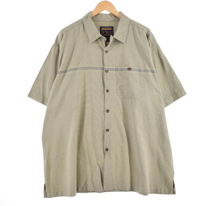 WOOLRICH Short Sleeve Open Collar Cotton Shirt Box Shirt Men's XXL /eaa322170