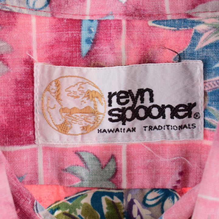 80'S Reyn Spooner Gold Tag Nude Tag All-Over Print Pullover Button-Down Hawaiian Aloha Shirt Men's L /eaa322252