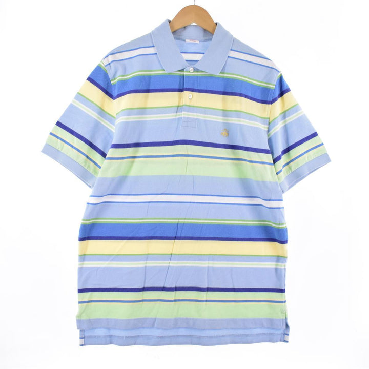 Brooks Brothers 346 Multi-Border Short Sleeve Border Polo Shirt Men's M /eaa323477