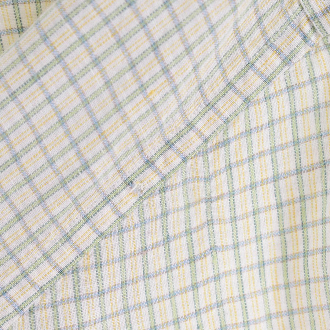 Big Size Brooks Brothers 346 Check Pattern Short Sleeve Linen Button Down Shirt Men's XXXL /eaa323763