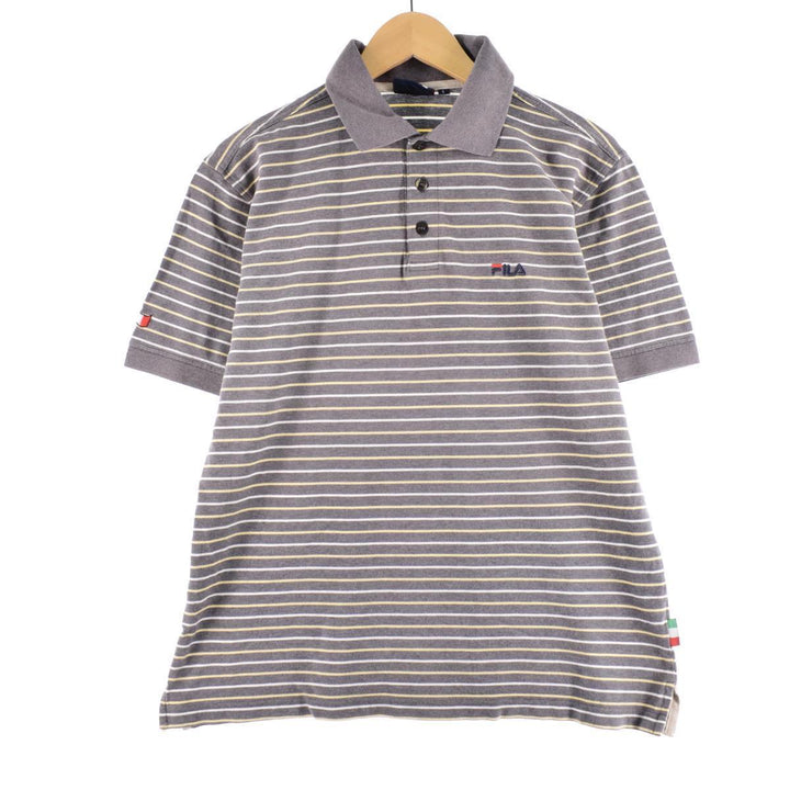 FILA Short Sleeve Striped Polo Shirt Men's L /eaa324635