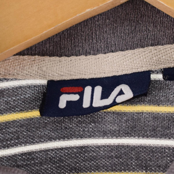 FILA Short Sleeve Striped Polo Shirt Men's L /eaa324635