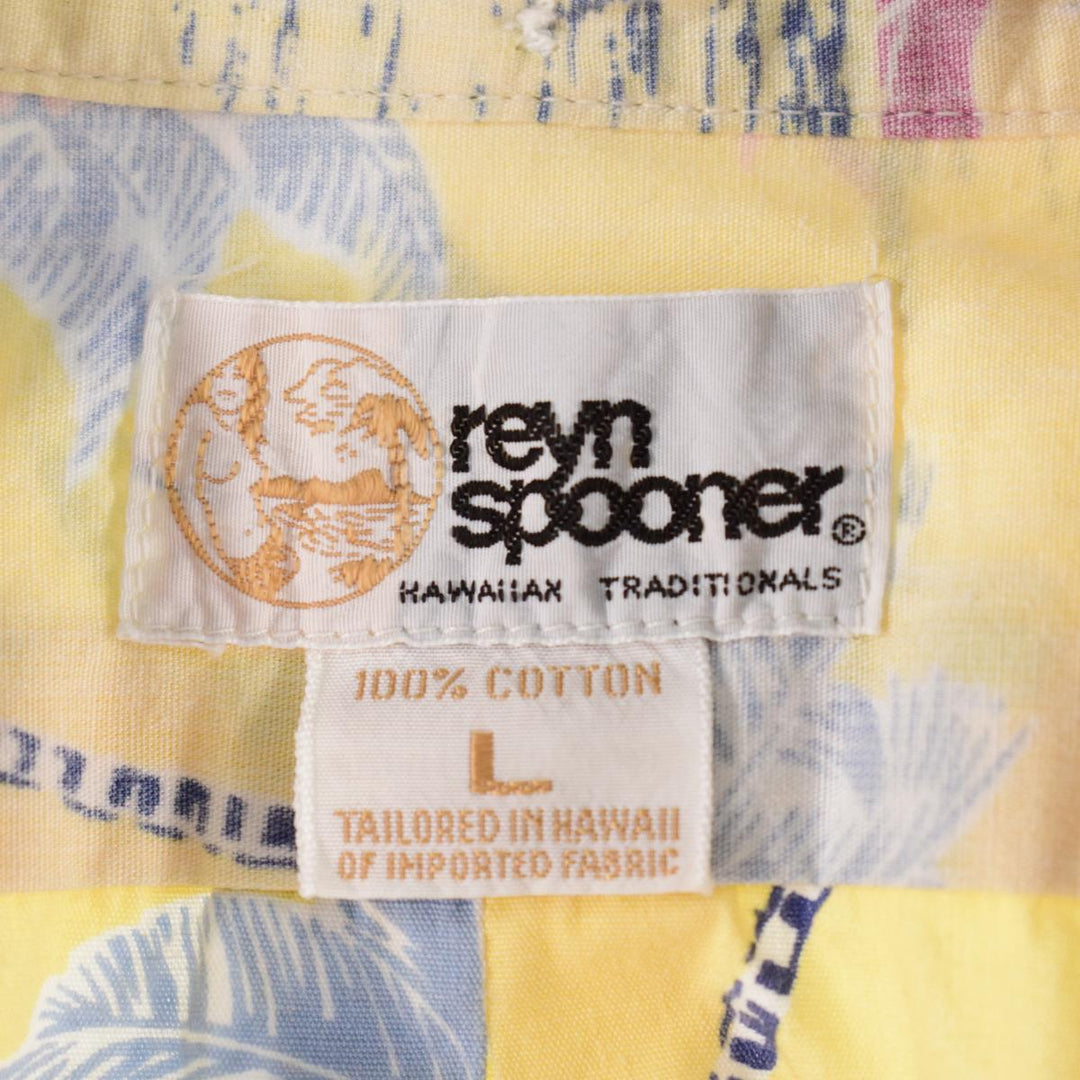 80'S Reyn Spooner Gold Tag Nude Tag All-Over Print Button-Down Hawaiian Aloha Shirt Made in Hawaii Men's L Vintage /eaa324998