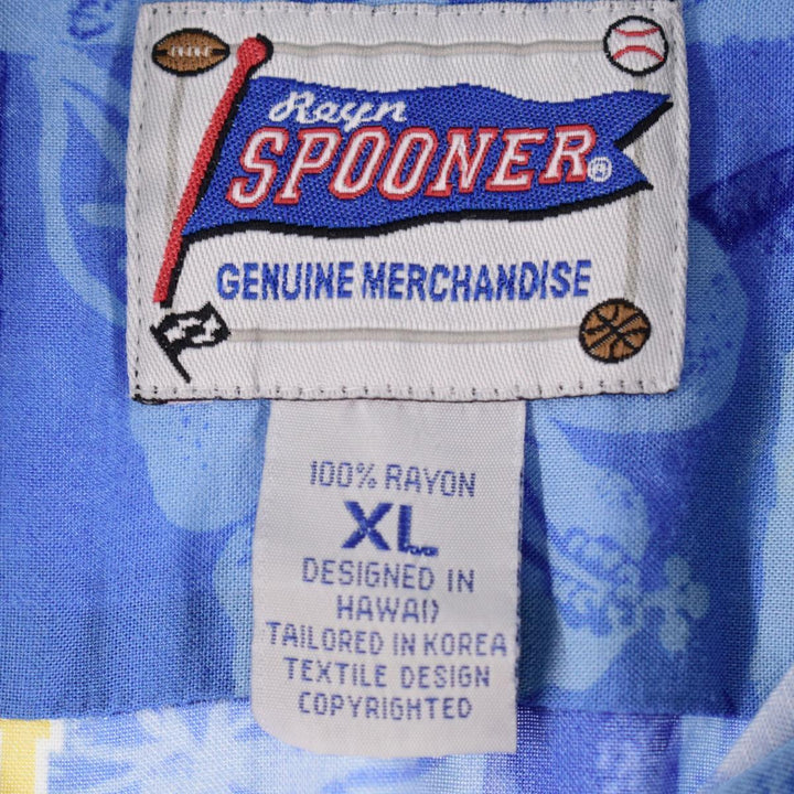 Big size Reyn Spooner GENUINE MERCHANDISE college all-over print rayon Hawaiian aloha shirt men's XXXL /eaa324999