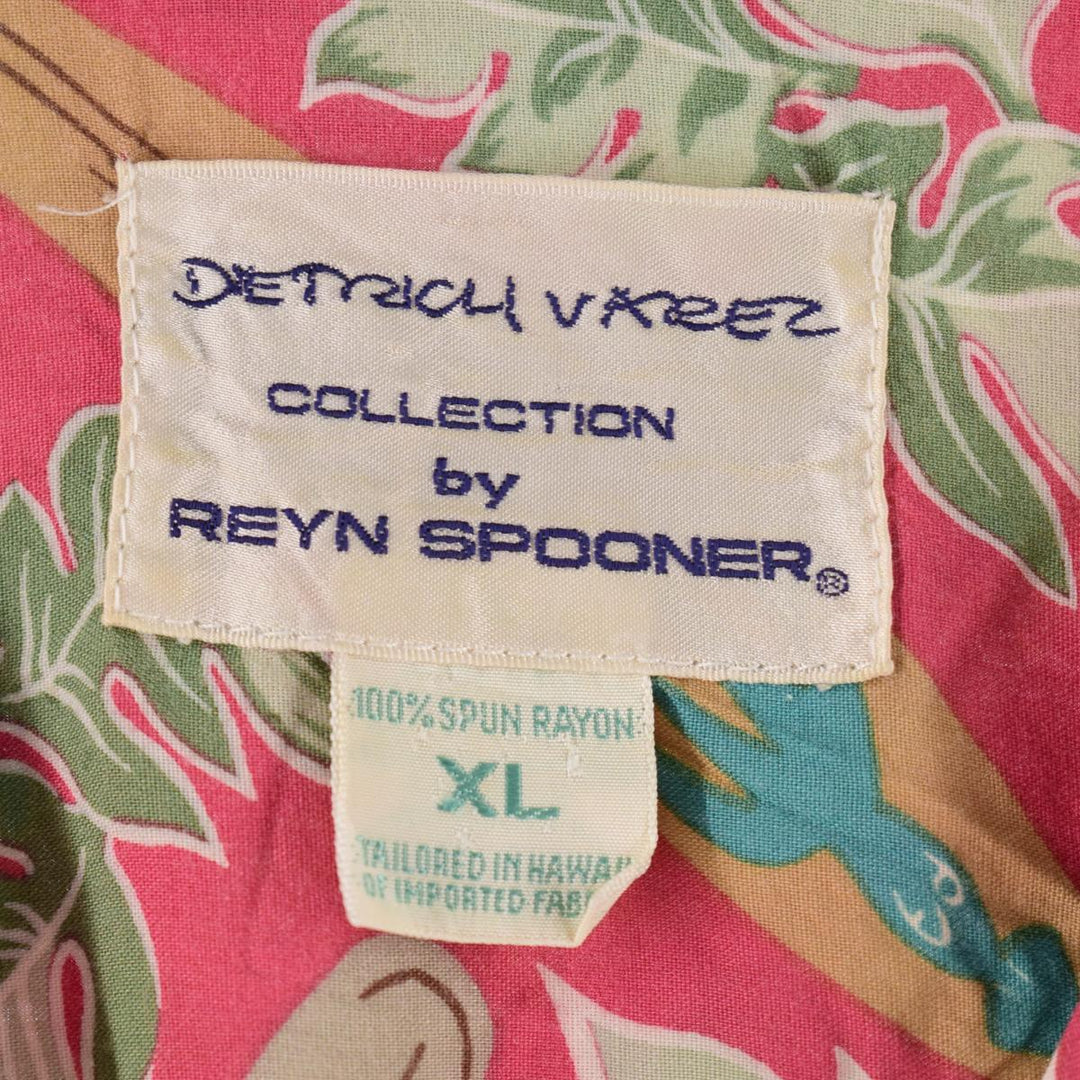 Reyn Spooner DIETRICH VAREZ COLLECTION All-over Surfboard Pattern Open Collar Rayon Hawaiian Aloha Shirt /eaa325702