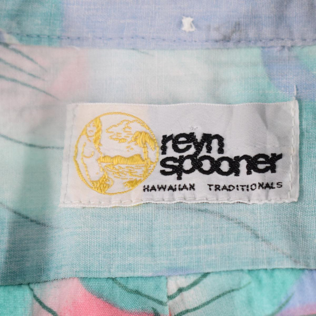 80'S Reyn Spooner Gold Tag Nude Tag Pullover All-Over Floral Button-Down Hawaiian Aloha Shirt Men's L /eaa325708