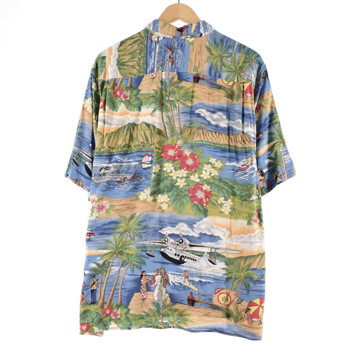 80s-90'S Reyn Spooner Diamond Head Tag All-Over Rayon Hawaiian Aloha Shirt Made in Hawaii Men's XL /eaa325711