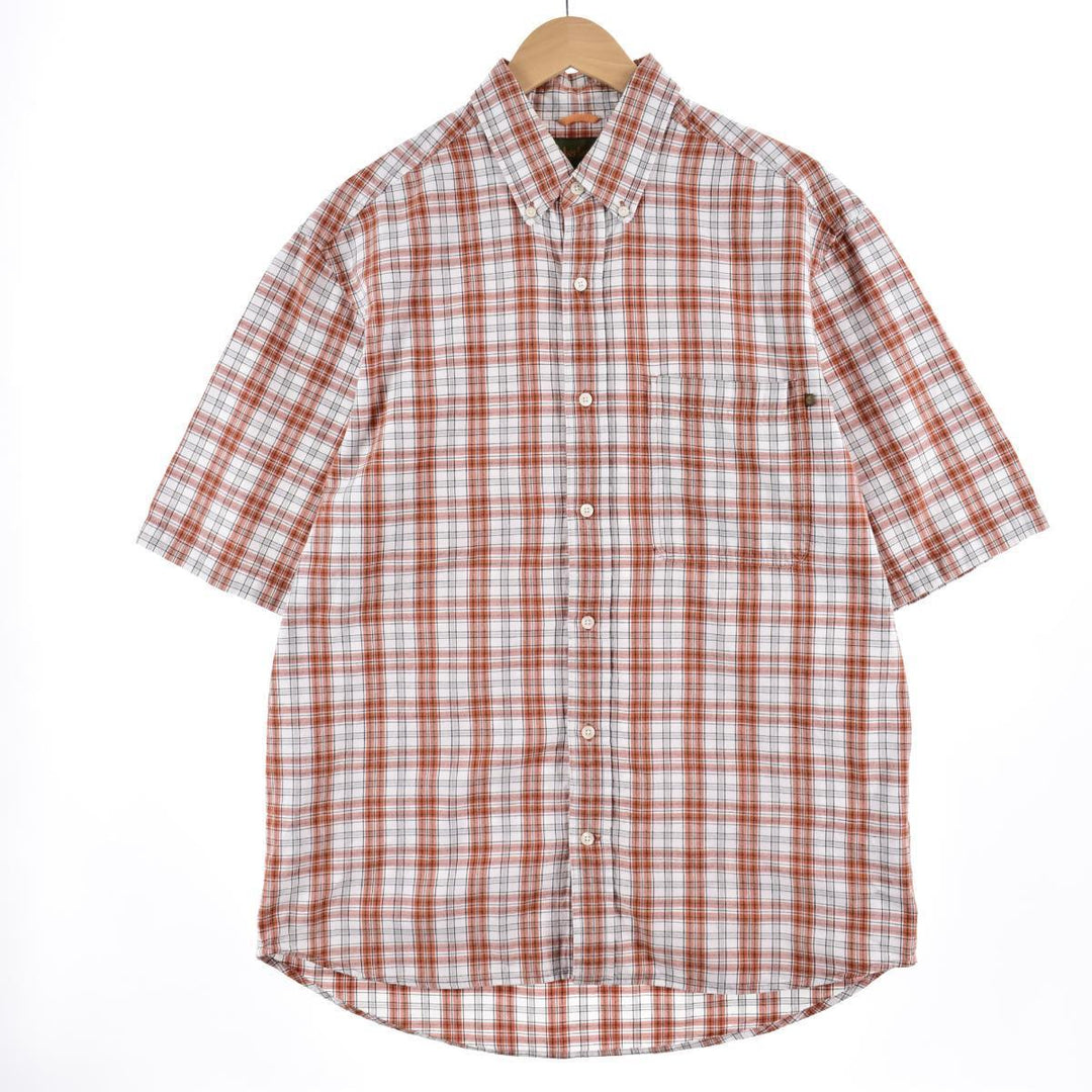 Timberland Short Sleeve Button Down Check Shirt Men's XL /eaa326322