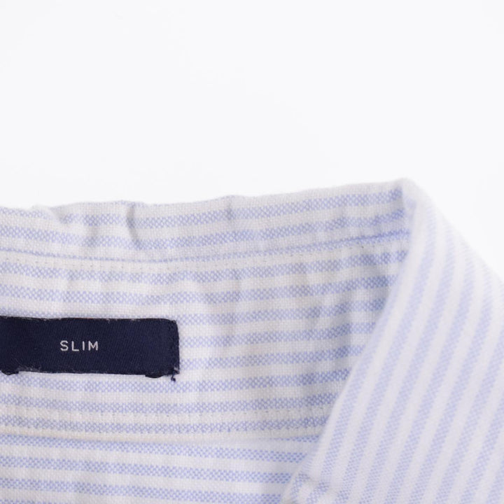 J.Crew SLIM Short Sleeve Oxford Striped Shirt Men's L /eaa327296