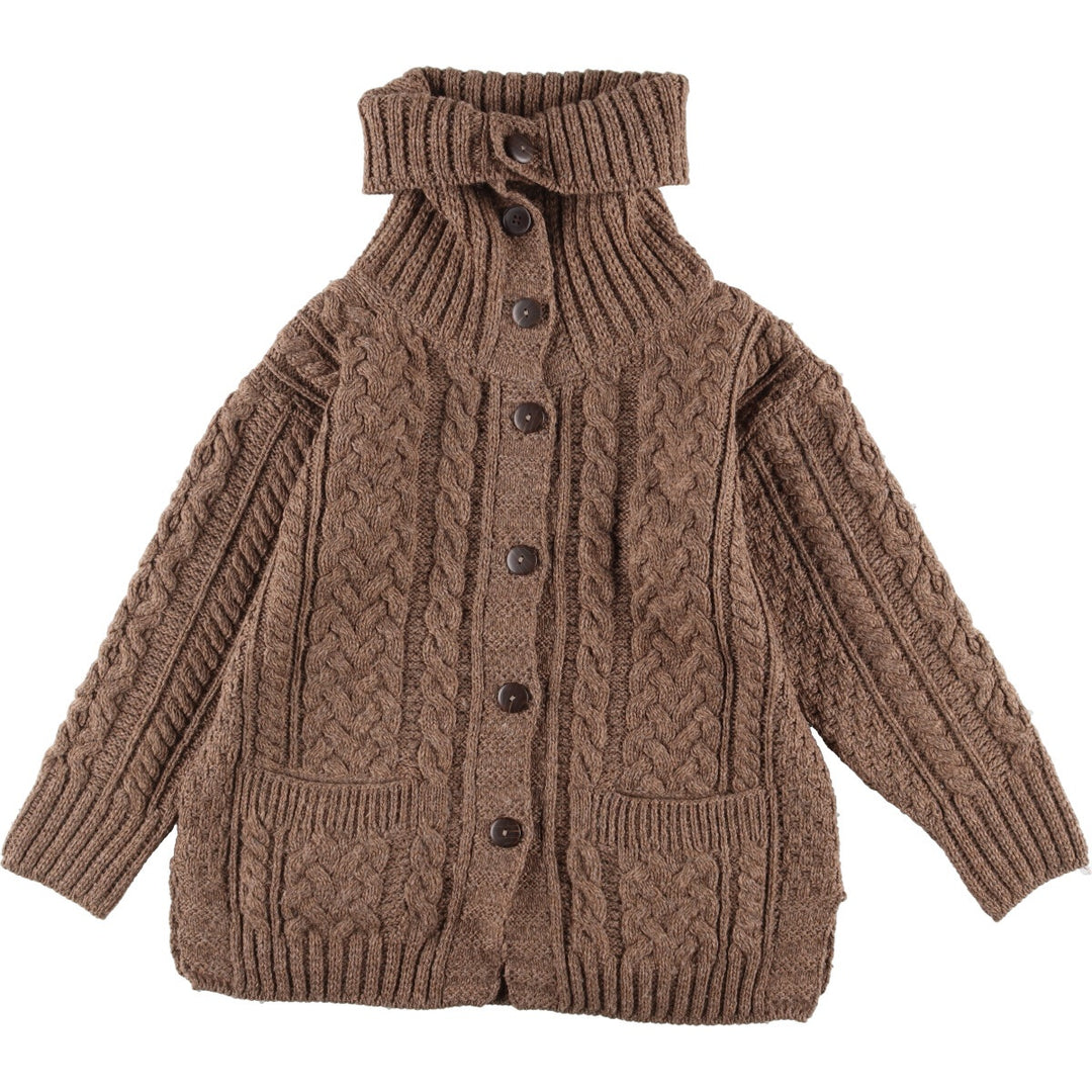 Cable knit wool knit cardigan for women M /eaa328700