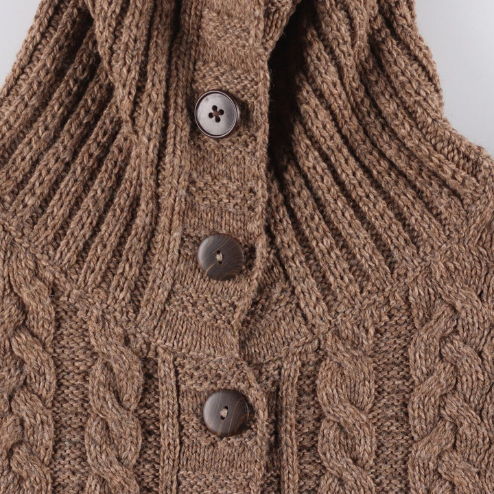 Cable knit wool knit cardigan for women M /eaa328700