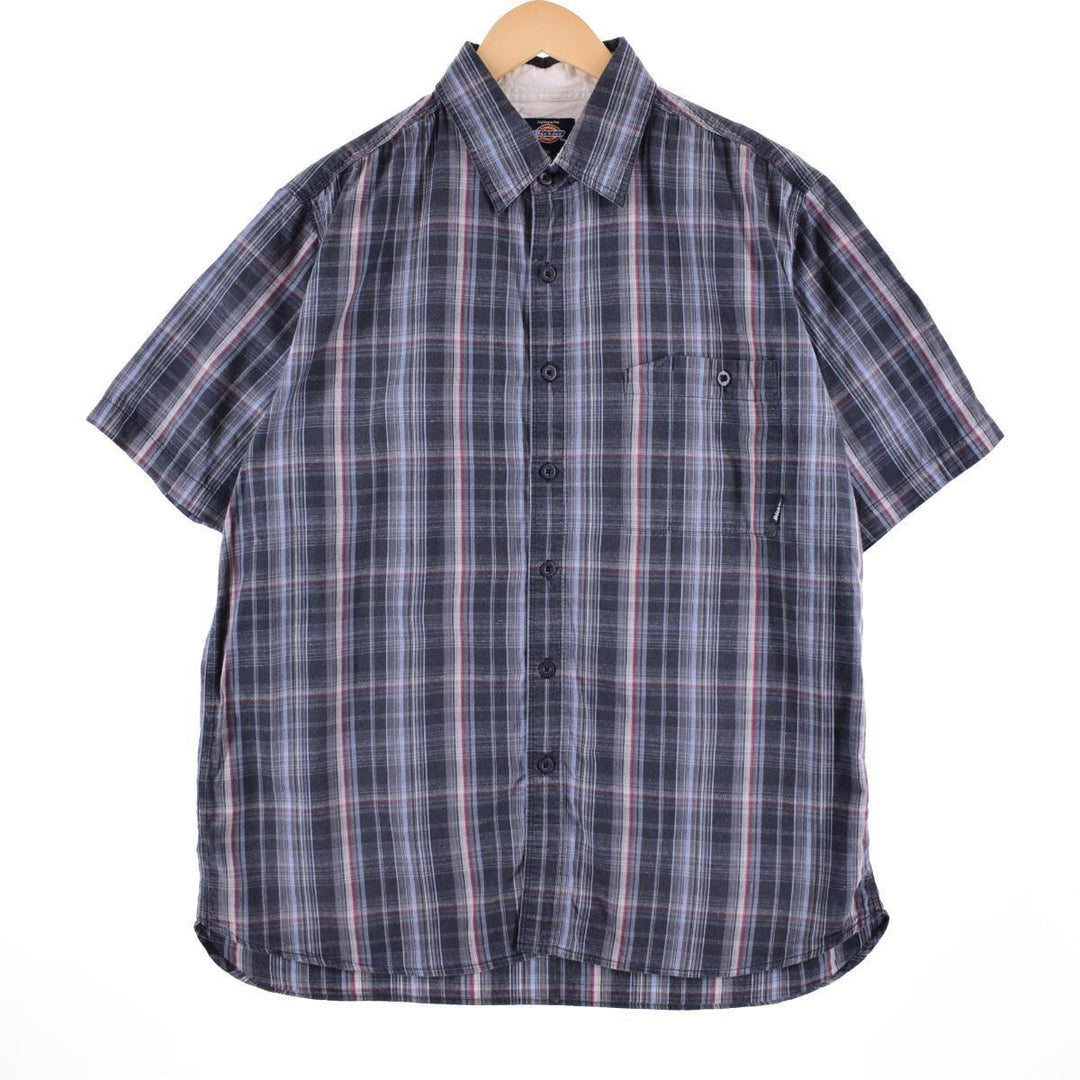 Dickies Short Sleeve Cotton Check Shirt Men's L /eaa328903