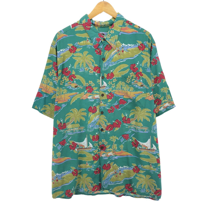 80s-90'S Reyn Spooner Diamond Head Tag All-Over Rayon Hawaiian Aloha Shirt Men's XXL /eaa329049