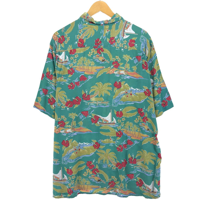 80s-90'S Reyn Spooner Diamond Head Tag All-Over Rayon Hawaiian Aloha Shirt Men's XXL /eaa329049