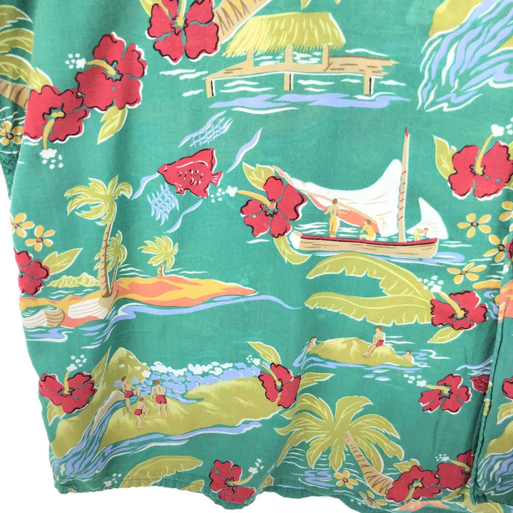 80s-90'S Reyn Spooner Diamond Head Tag All-Over Rayon Hawaiian Aloha Shirt Men's XXL /eaa329049