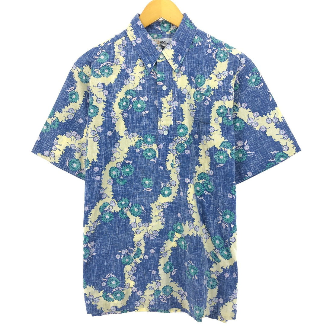 80'S Reyn Spooner Gold Tag Nude Tag All-Over Print Button-Down Hawaiian Aloha Shirt Made in Hawaii Men's M Vintage /eaa329058