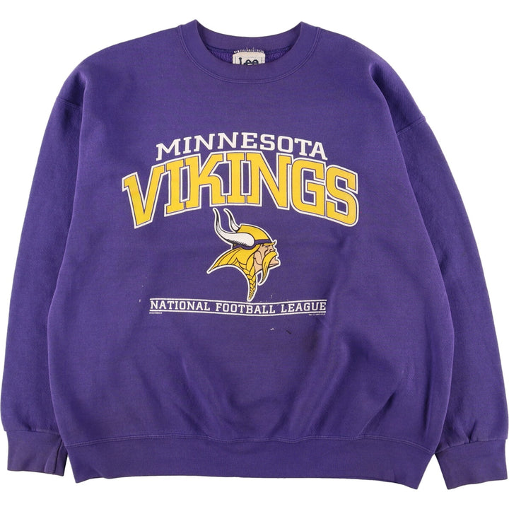 90'S Lee NFL MINNESOTA VIKINGS Minnesota Vikings Printed Sweatshirt Made in USA Men's XL /eaa330457