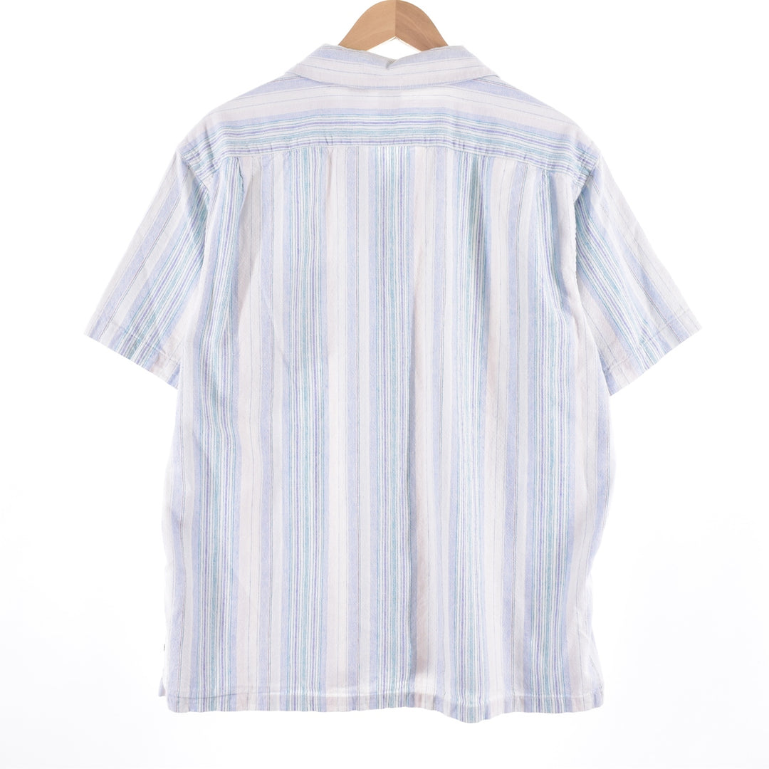 GAP Stripe Pattern Short Sleeve Linen Box Shirt Men's L /eaa331168