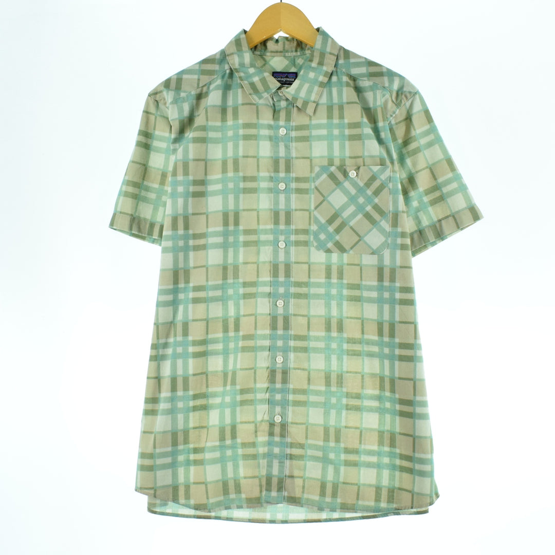 Patagonia ORGANIC COTTON 52691SP15 short sleeve cotton check shirt, men's size L, 2015 / eaa331261