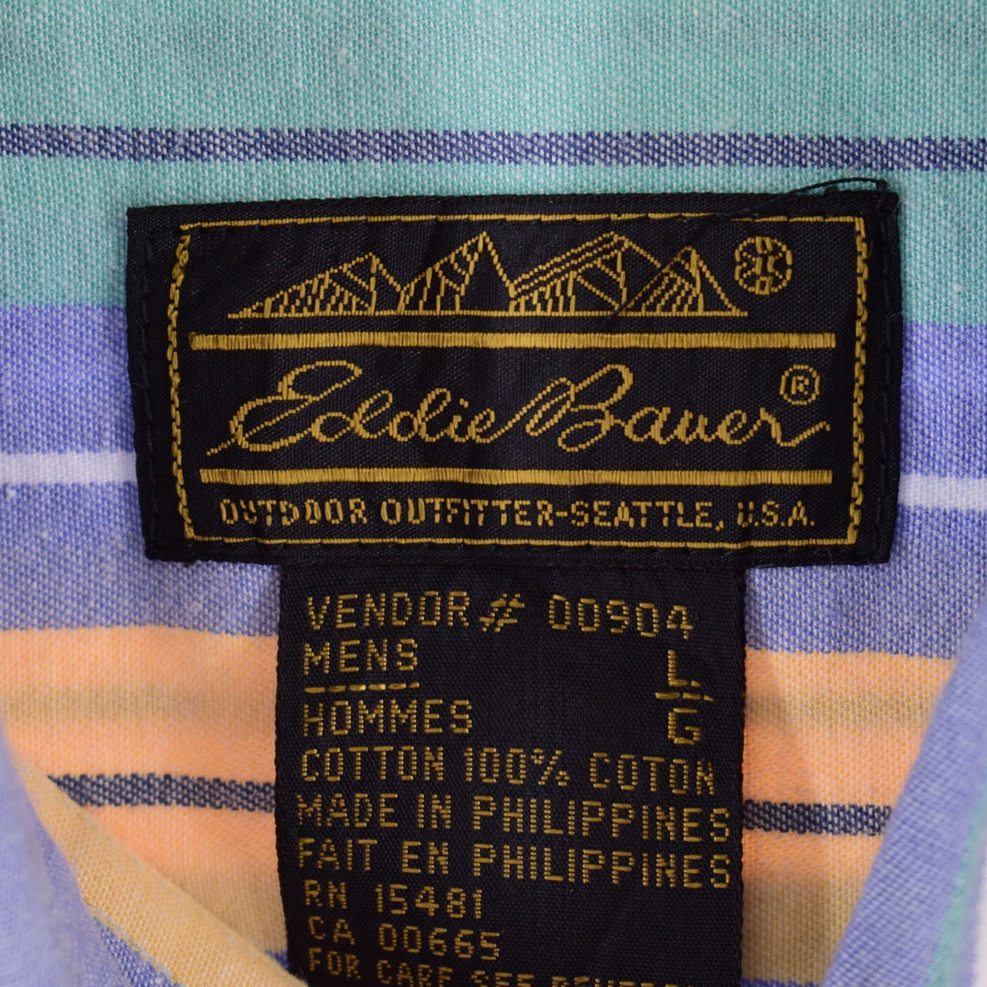 90'S Eddie Bauer Short Sleeve Striped Shirt Men's XL Vintage /eaa333649