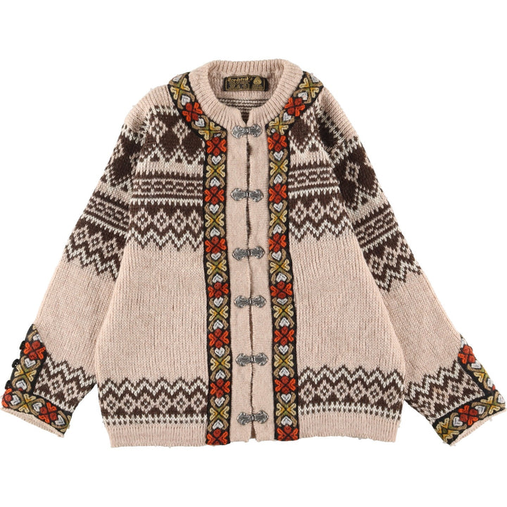 lordstrik all-over print wool Tyrolean cardigan for women L [Elle] /eaa333879