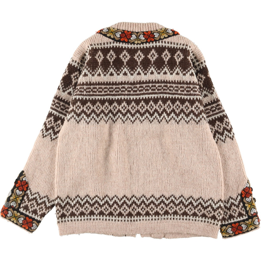 lordstrik all-over print wool Tyrolean cardigan for women L [Elle] /eaa333879