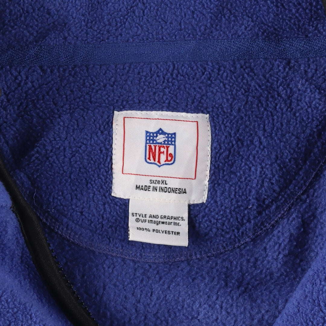 NFL NEWYORK GIANTS Embroidered New York Giants Half Zip Fleece Pullover Men's XL /eaa333899