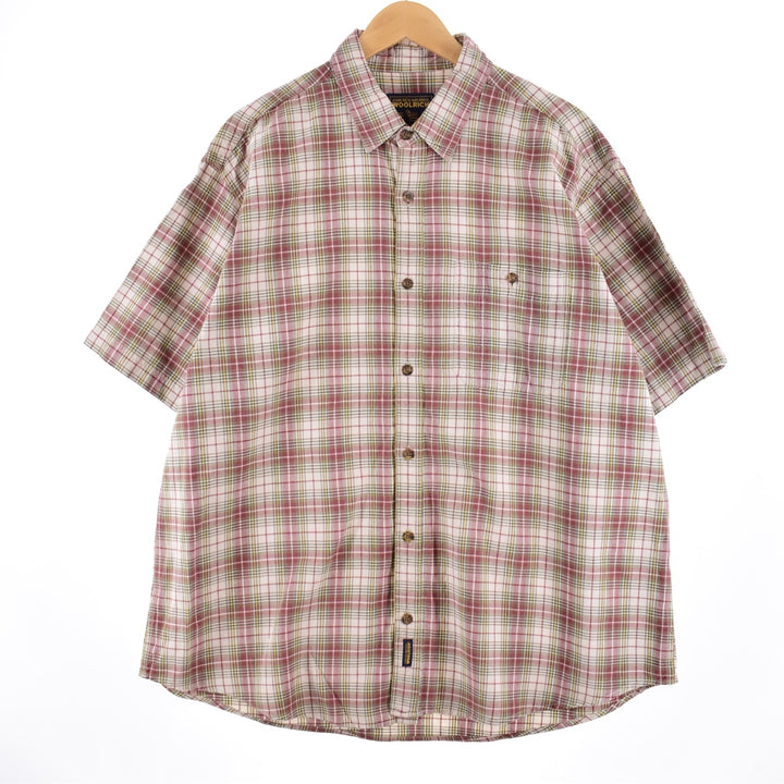 WOOLRICH Short Sleeve Check Shirt Men's XXL /eaa334409