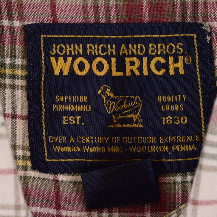 WOOLRICH Short Sleeve Check Shirt Men's XXL /eaa334409