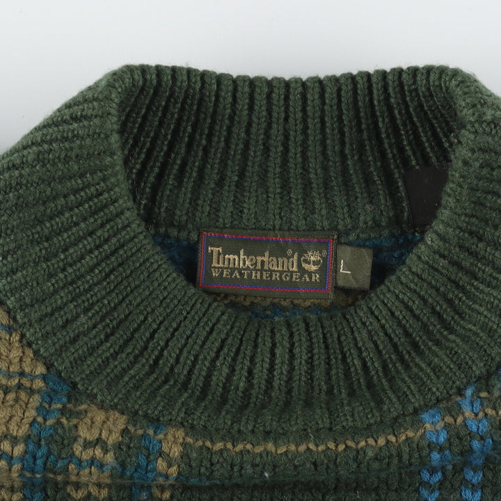 Timberland Check Pattern High Neck Wool Knit Sweater Men's XXL /eaa334584