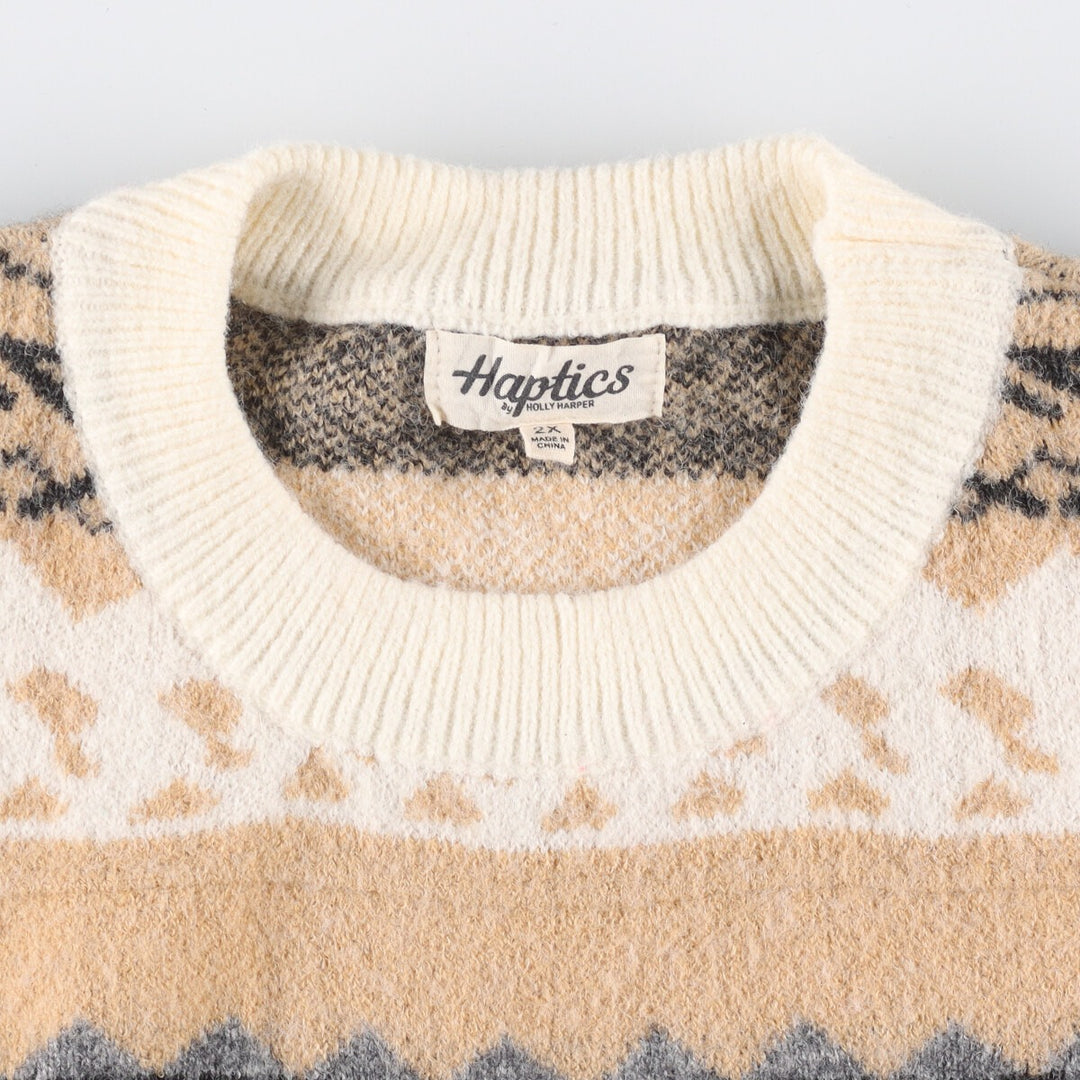 HAPTICS Nordic Pattern Nylon x Acrylic Knit Sweater Men's XXL /eaa334779