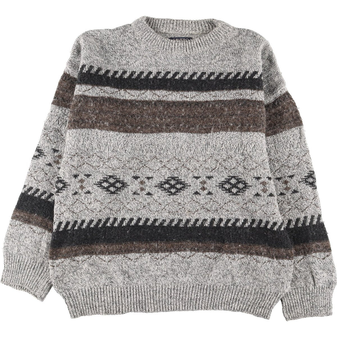 D'Avila All-over Print Acrylic Knit Sweater, Men's XL acrylic gray type Vintage Second Hand