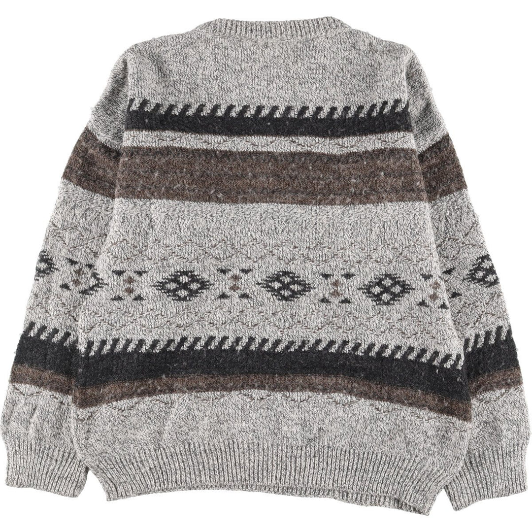 D'Avila All-over Print Acrylic Knit Sweater, Men's XL acrylic gray type Vintage Second Hand