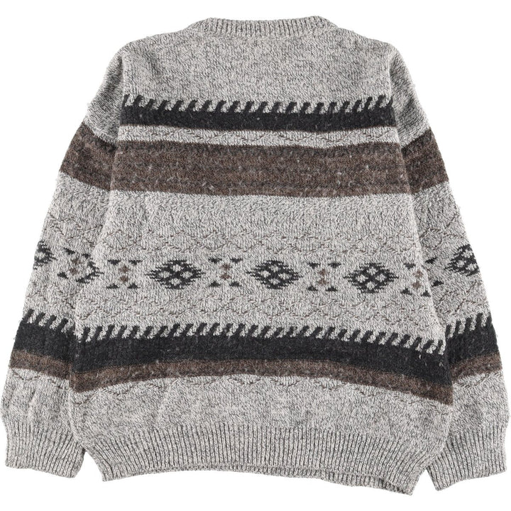 D'Avila All-over Print Acrylic Knit Sweater, Men's XL acrylic gray type Vintage Second Hand