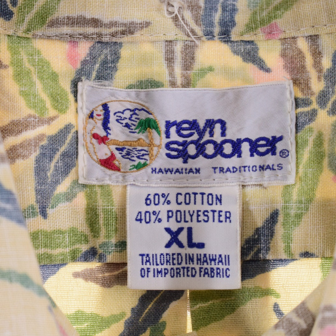 90'S Reyn Spooner Swimsuit Tag Bikini Tag All-Over Print Button-Down Hawaiian Aloha Shirt Men's XL /eaa335037